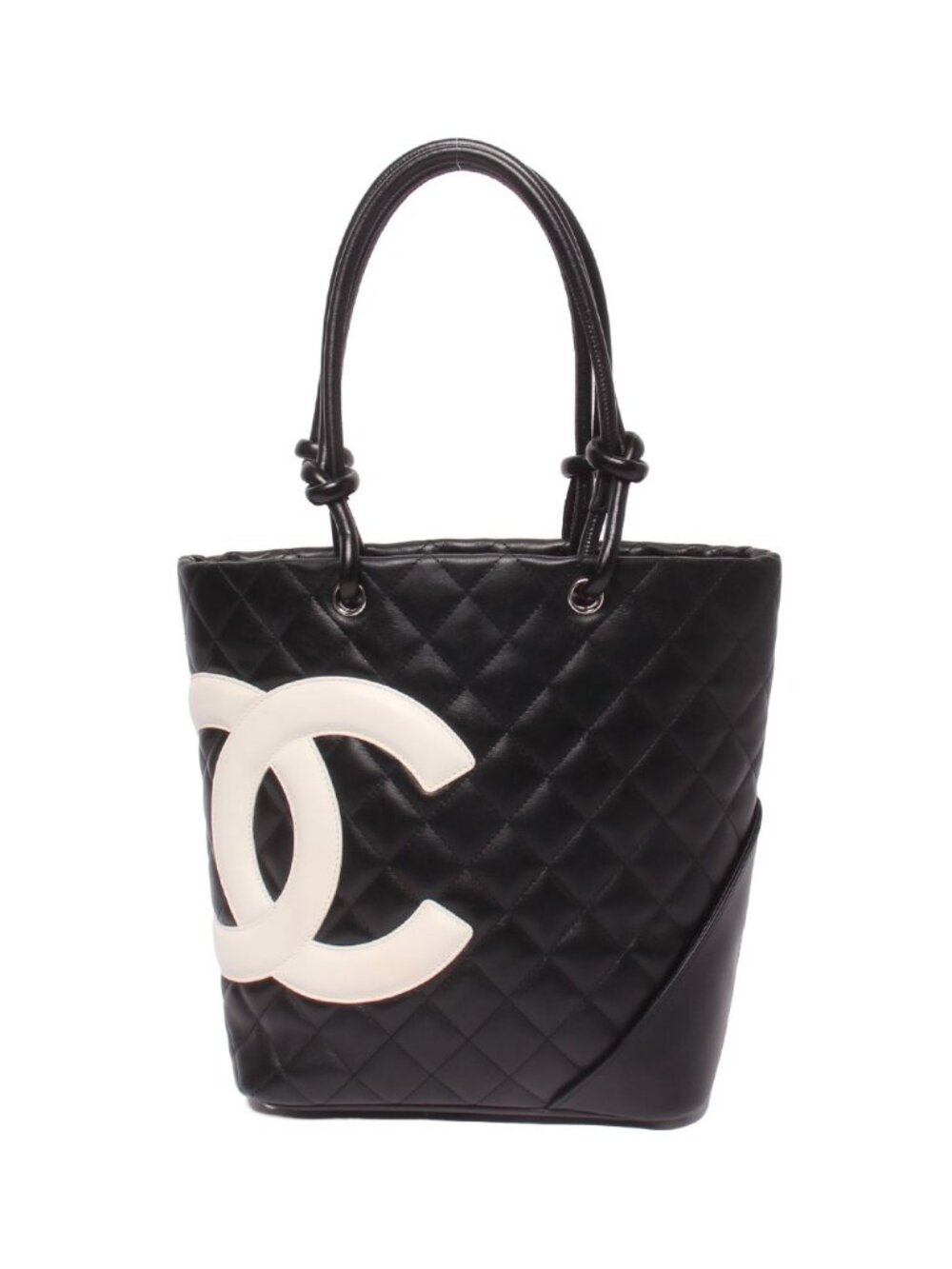 Chanel Tote Bag Silver Cambon Line